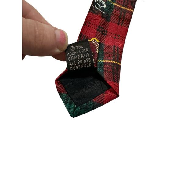 Coca Cola Red Green Plaid Gas Station Delivery Truck Necktie - Picture 7 of 7